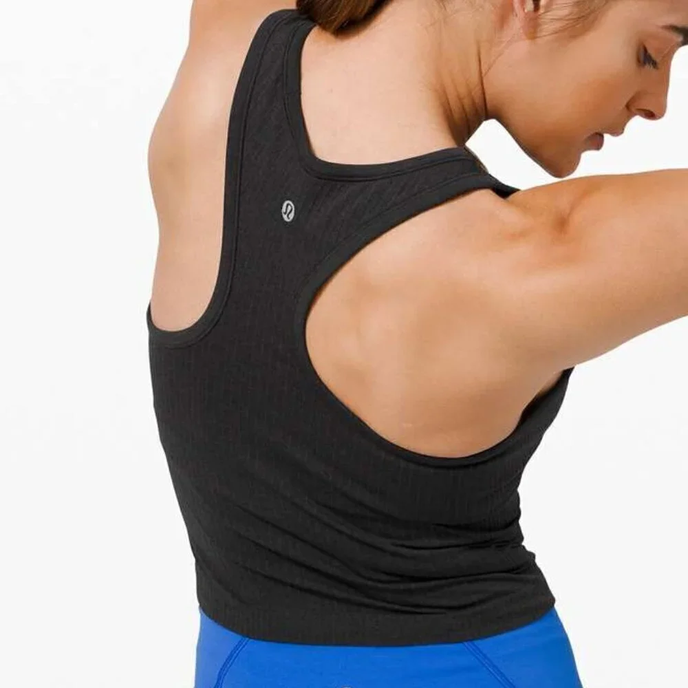 Lululemon Ebb To Street Racerback Crop Tank - 12 Black